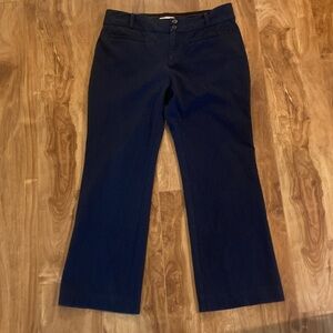 Anthropologie Essential Flare Navy Blue Pants Size 8